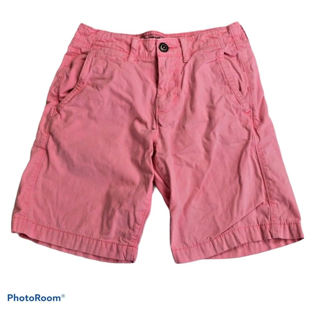 American Eagle Junior Shorts Prep Flat Front Pink 100% Cotton Sz 26